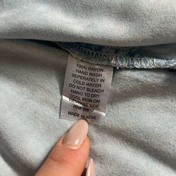 D&KADE Blue Jean Dress Baby Doll Boho Medium M Flowy Tunic Top - Picture 2 of 9